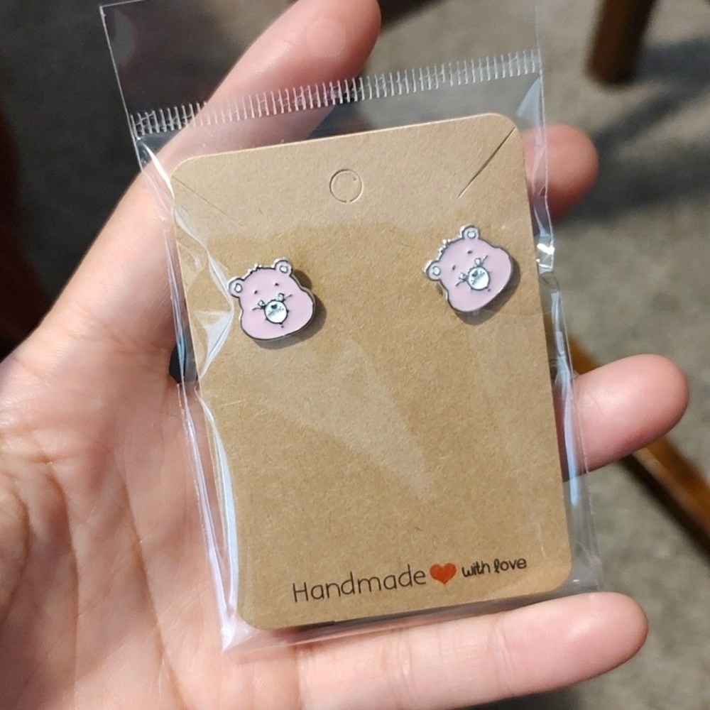 Pink Care Bears Stud Earrings